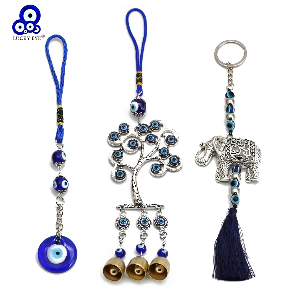 Стеклянная подвеска Lucky Eye BE161 с синим Турецкий Дурной глаз украшение на стену из