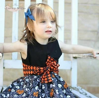 2020 halloween dress baby girl sweet sleeveless o neck toddler infant dress with belt 1 5year cotton soft costume clothing