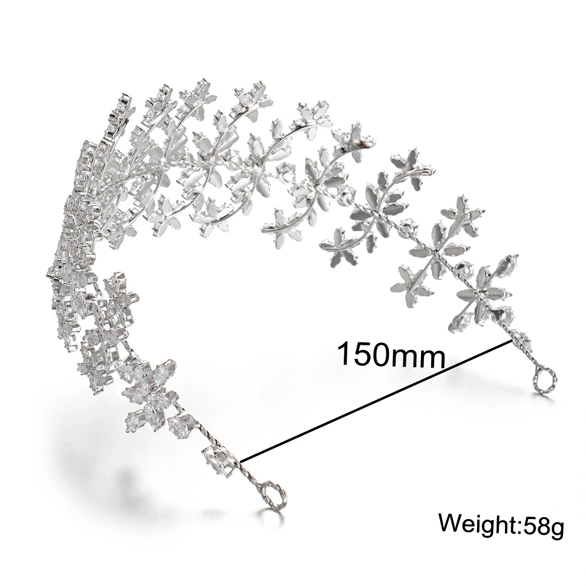 

PRMOO Tiaras Women Bride Crown Wedding Flower Bridal Hair Piece Princess Rhinestone Floral Headdress Birthday Party Prom Girls