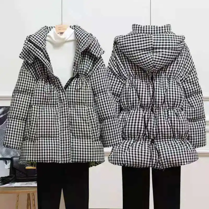 

WOEN HOT SELLING SMALL GRID DUCK DOWN COAT
