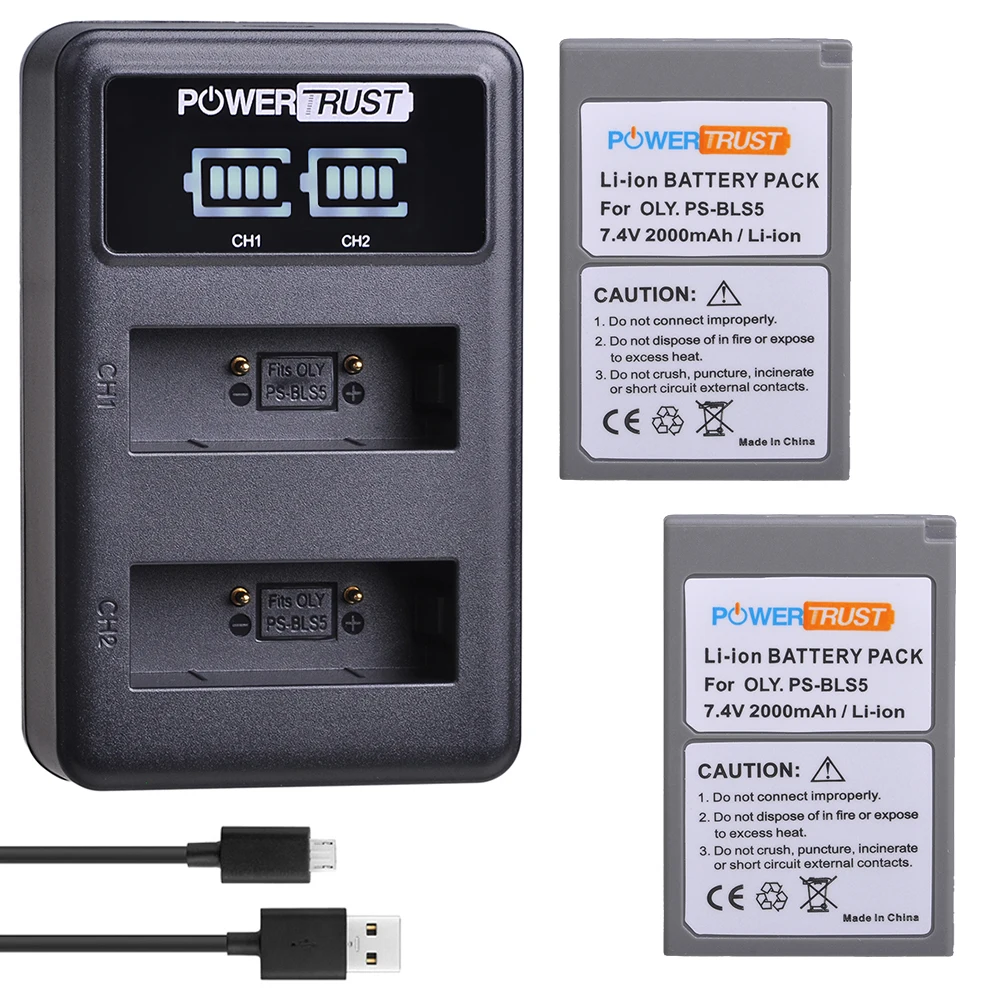 Аккумулятор BLS5 BLS50 2 шт. + двойное зарядное устройство USB со светодиодной