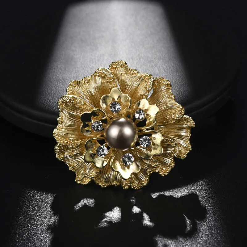 Высококачественная корейская модная брошь с жемчугом и кристаллами булавка для