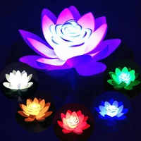 easter valentines day 1828cm fake lotus flower led swimming pool garden pond floating floral lamp make a wish lights