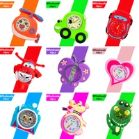 10 unit wholesale car children watch baby toy student clock cartoon airplane kids watches boy girl study time clock 10pcslot