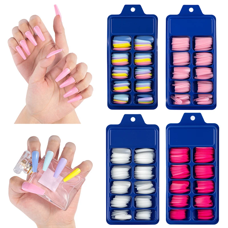 

Multi Size Nail Tips Fake Fingernails Artifical False Nails Art Tips Press On Nails Beauty Manicure DIY Tools Accessories