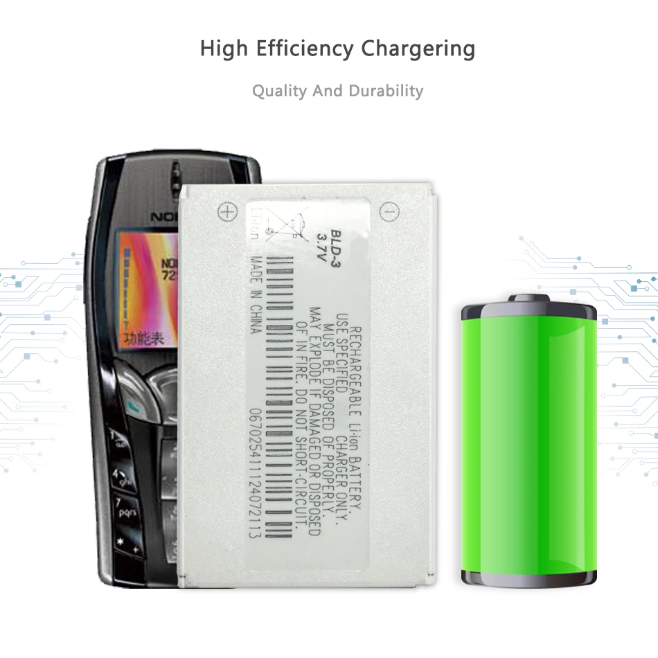 Новый аккумулятор для Nokia 7210 3300 2100 6220 6200 6610 7250 I6260 6610i 7250i BLD3 BLD 3 | Мобильные телефоны