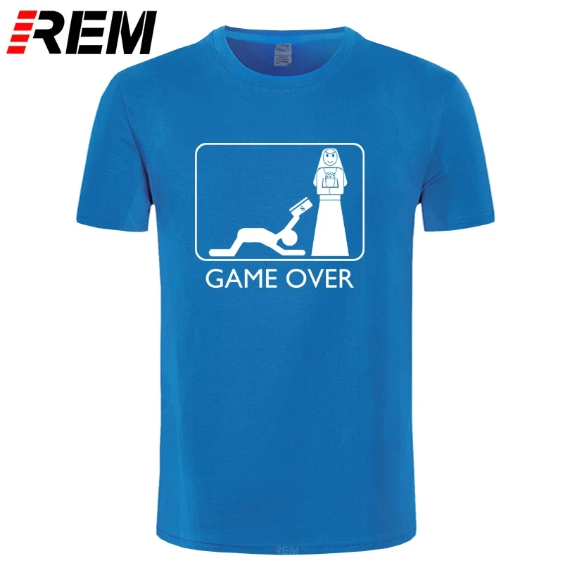 Футболка REM Fun мужская с принтом мужа и жены хлопок короткий рукав Повседневная