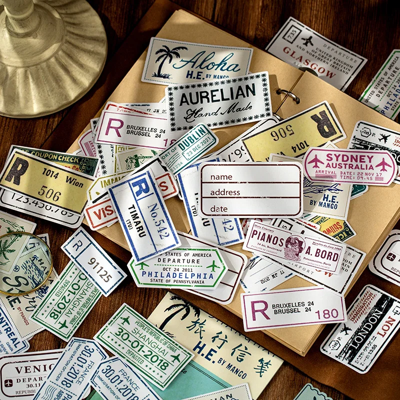 

Vintage Sticker Sample Decoration Material Paper Creative Junk Journal Scrapbooking Maskingtape Stationery Magazine Ticket