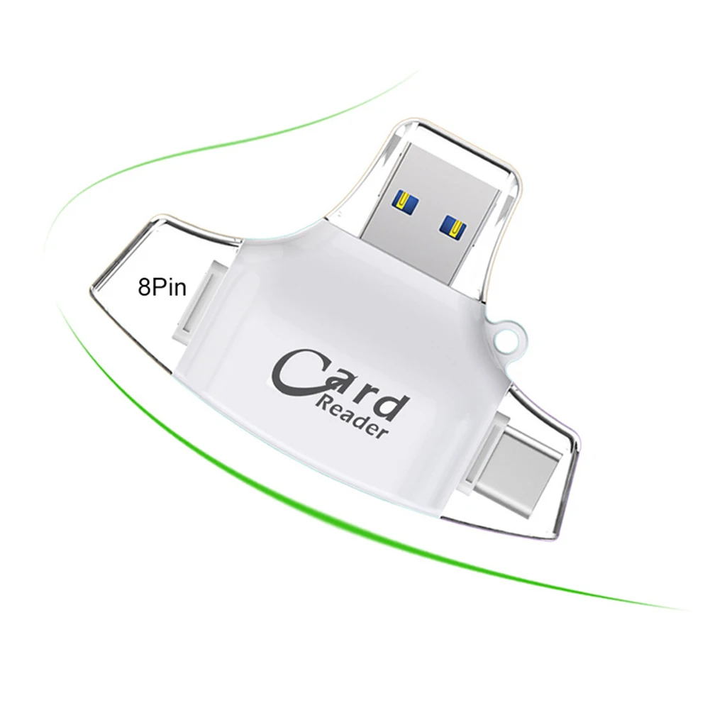 Картридеры 4 в 1 Micro USB Type-C TF безопасный цифровой картридер OTG адаптер для iPhone |