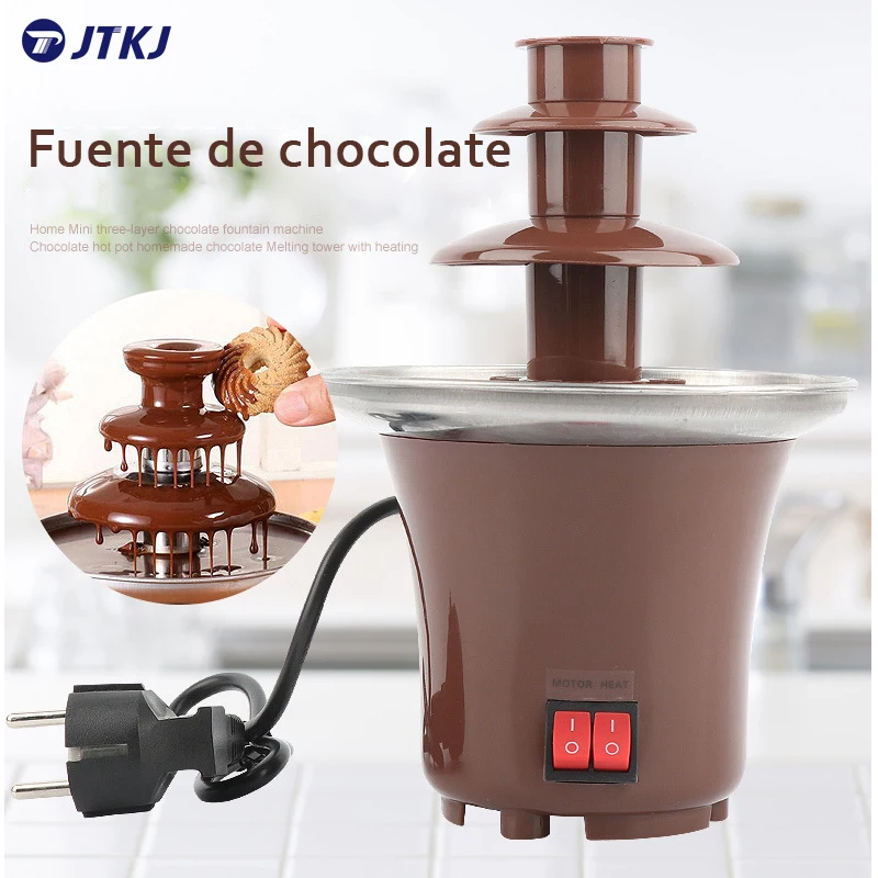 

JTKJ Three-Tier Chocolate Fondue Fountain Party Waterfall Melting Machine Chocolate Melting Machine Fuente De Chocolate Fiesta