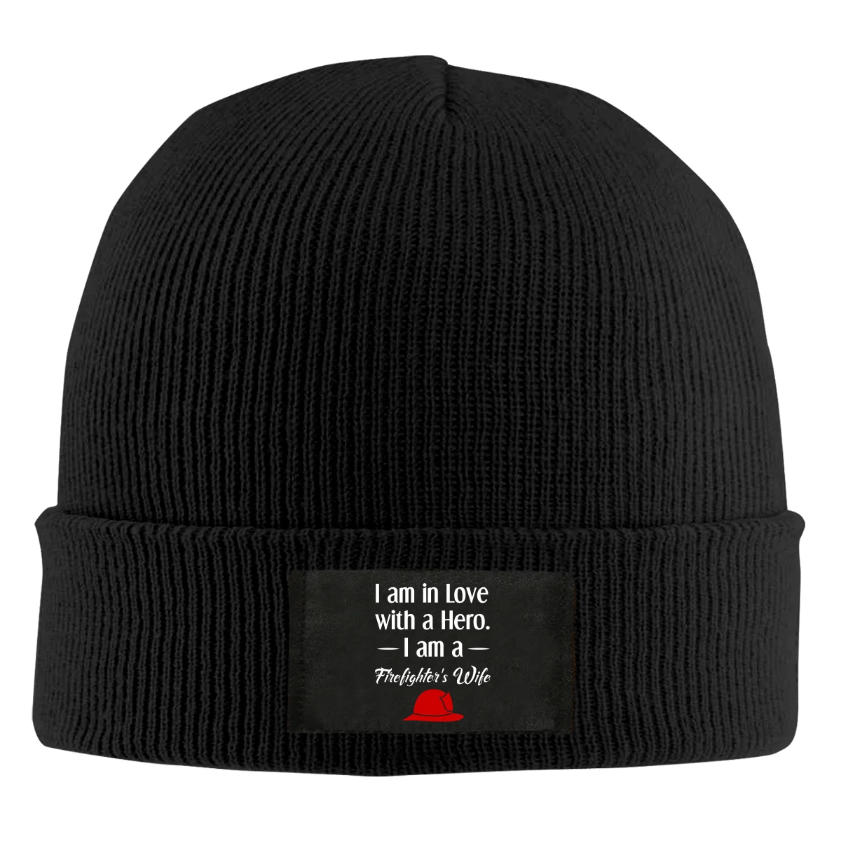 

I Am In Love A Hero Firefighter's Wife Beanie Hats For Men Women With Designs Winter Slouchy Knit Skull Cap