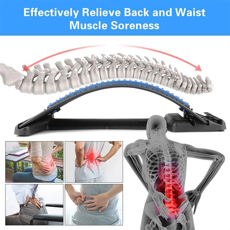 Back Massager Stretcher Equipment Massage Tools Massageador Magic Stretch Fitness Lumbar Support Relaxation Spine Pain Relief | Красота и