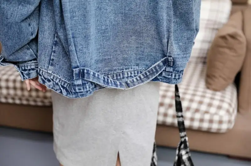 

Women's 2021 basic jacket denim casual street classic classic loose Harajuku coat jacket simple Korean chic fashion ins