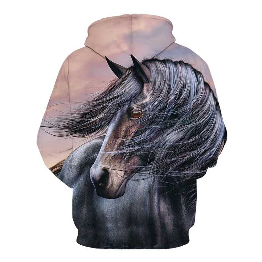 

2021 New Spring and Autumn 3D Printing Horse Pattern Men Casual Fashion Hoodie Hot Sale 3D Printing Casual Fashion Men's Hoodie