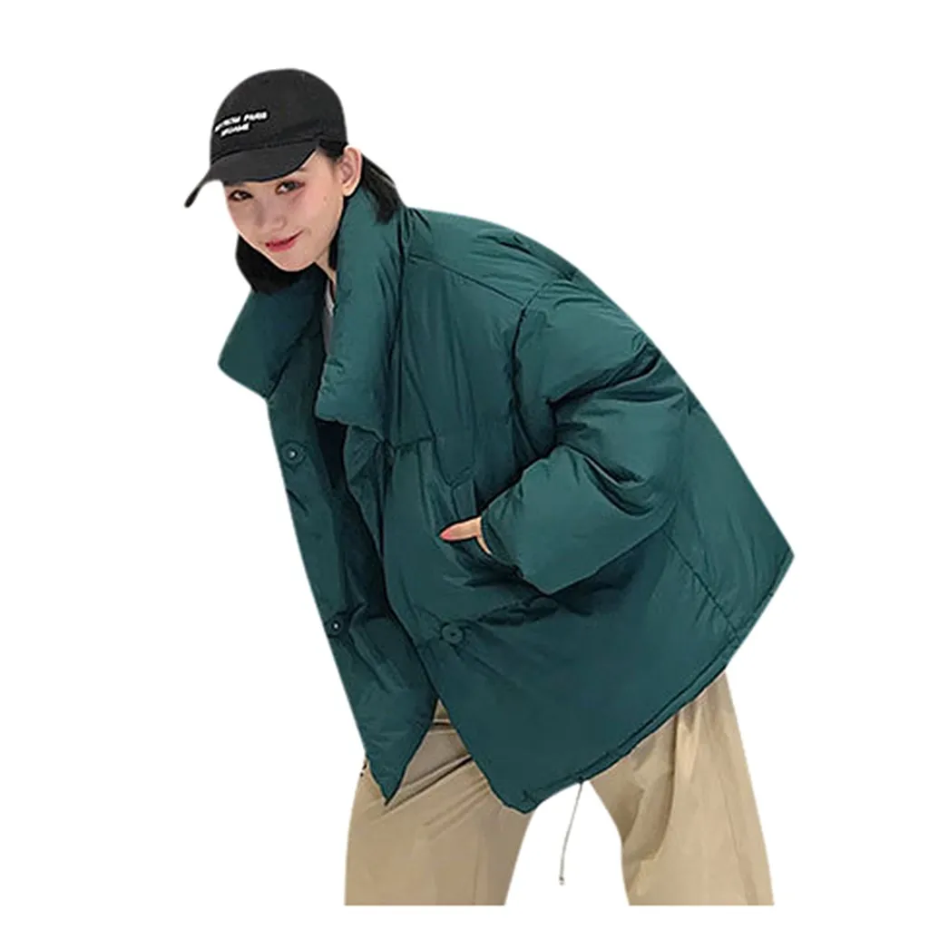 Green Модные новые пуховики женские зимние пальто короткие плотные теплые хлопковые стеганые зимние куртки женские пальто# J30 - Цвет: Green