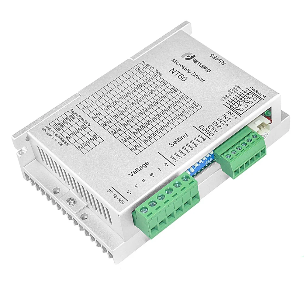Комплект шагового двигателя Modbus RTU с RS485 связь NT60 + 57A3 Nema 23 3NM Гибридный 8 мм вал 100