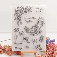 flower letters clear stamps alphabet letter number block scrapbooking card album paper craft rubber transparent silicon stamps