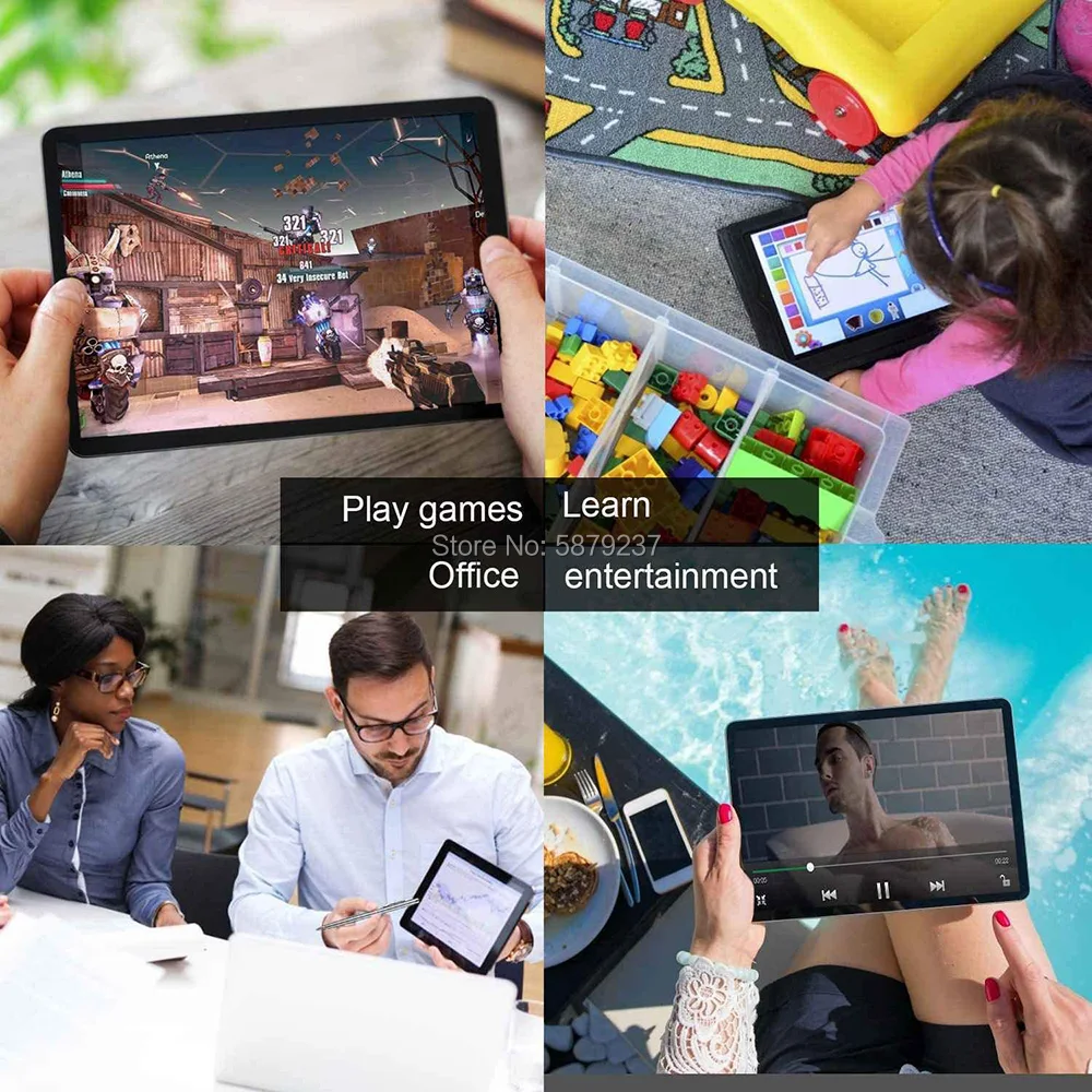 

10 inch Tablet PC Dual SIM 3G Android 9.0 tablets 2.5D Glass Large HD 1280x800 IPS Screen Phone Tablet+Free 64 GB TF Card Gifts
