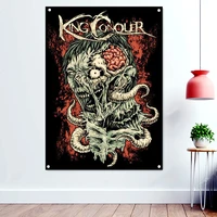 disgusting skull death metal artist flags wall chart tapestry dark art rock music poster band icon banner tapestry home decor