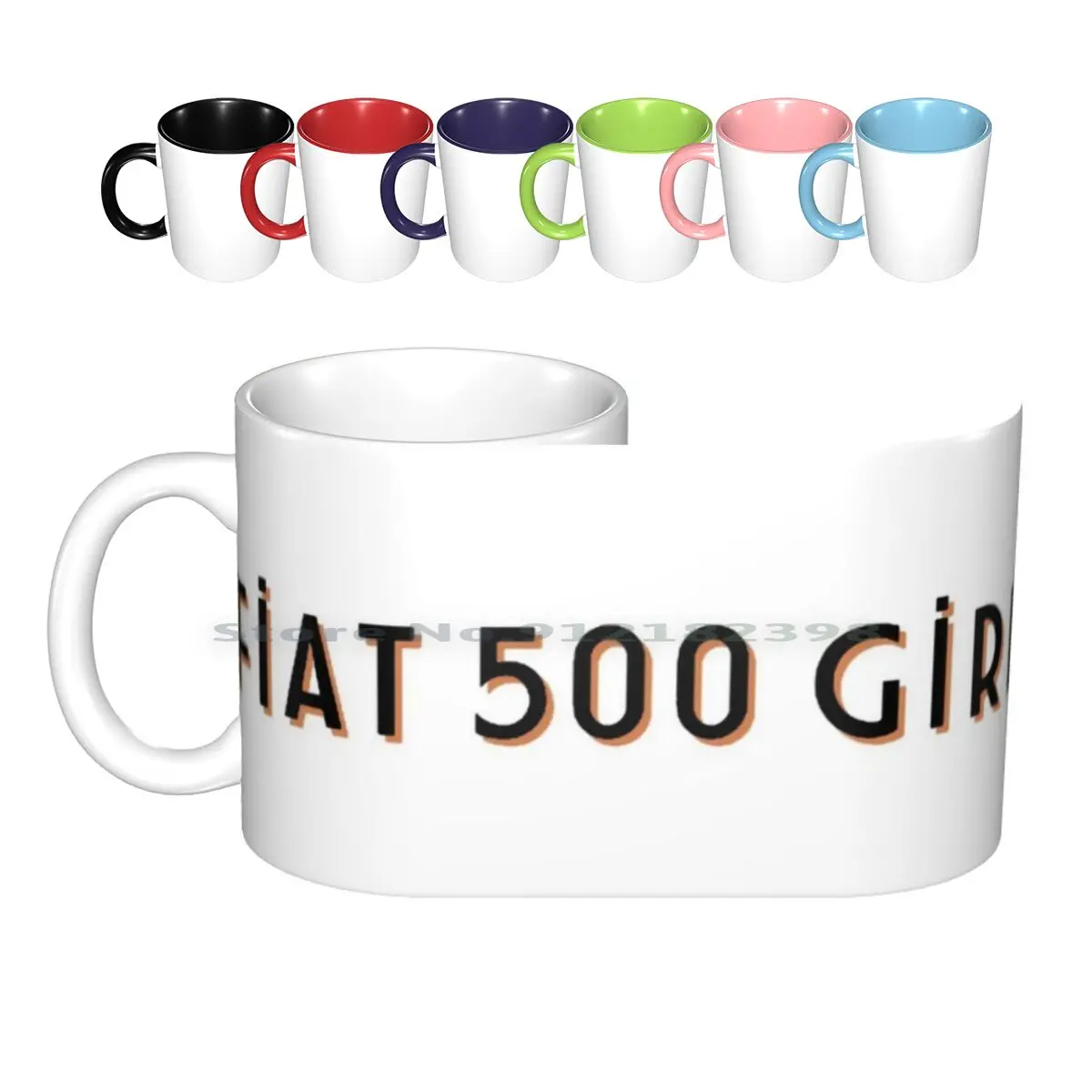 

Оранжевые керамические кружки Fiat 500 для девушек, кофейные чашки, Кружка для молока и чая Fiat 500, креативный тренд в автомобиле Fiat, винтажная По...