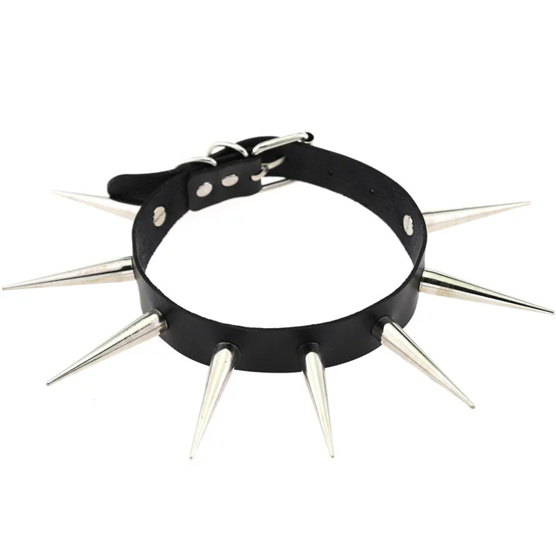 

Hot Black Spike Rivets Punk Rock Leather Harness Choker Necklaces Women Gothic Harajaku Statement Party Jewelry pendant necklace