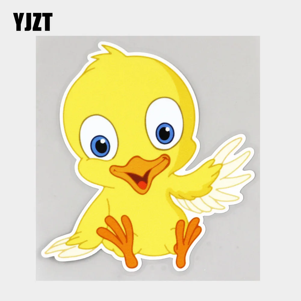 

YJZT, 12,3 см × 13,8 см, милый цыпленок, Мах крыльями, автомобильная наклейка, наклейка из ПВХ 11C-0296