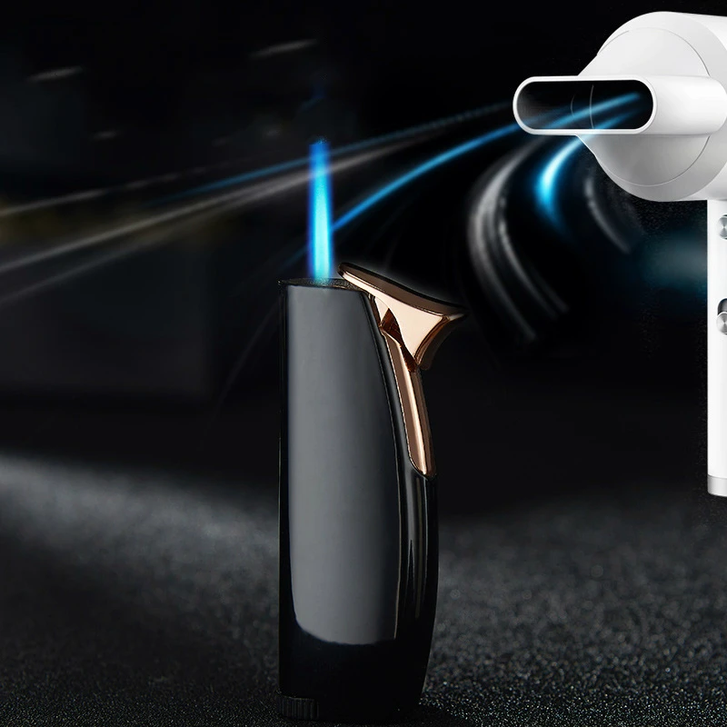 

Gas Lighters Windproof Straight Blue Flame Cigar Creative Metal Lighter smoke accesoires blunt holder for women