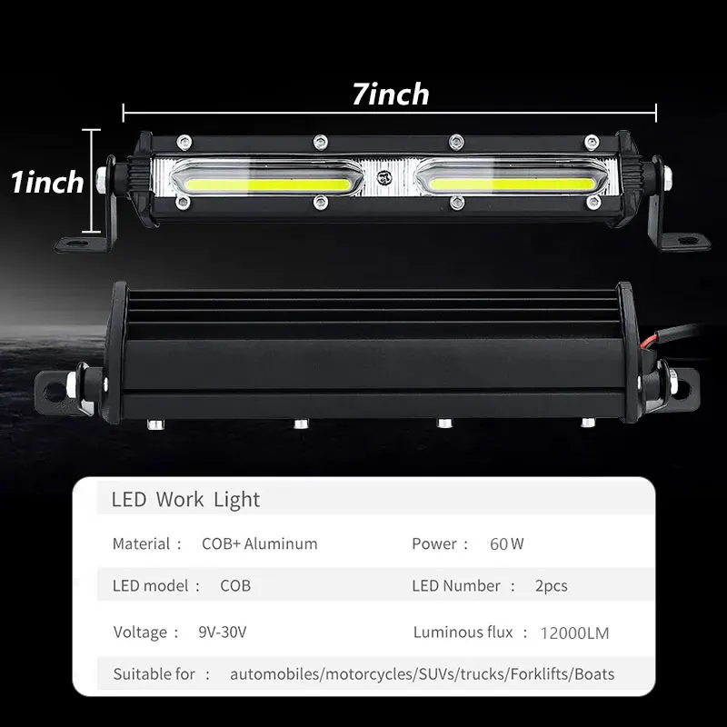 Рабочий светильник 60 Вт светодиодные панели 7 дюймов прожектор Точечный