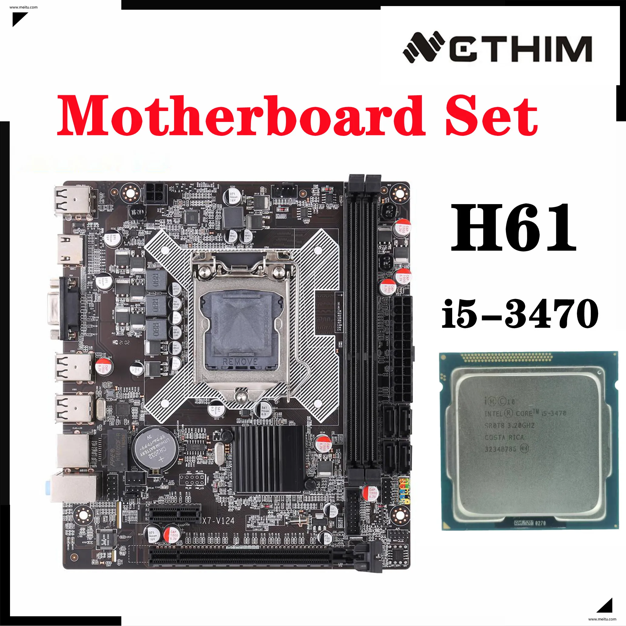 CTHIM H61 материнская плата с Intel Core i5-3470 настольная память радиатор USB3.0 SATA3 |
