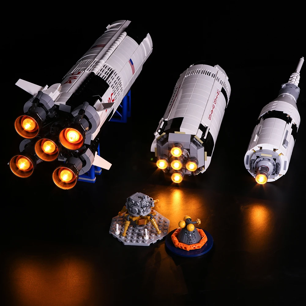 Светодиодный светильник для 21309 Творческий Apollo Saturn V Launch строительные блоки