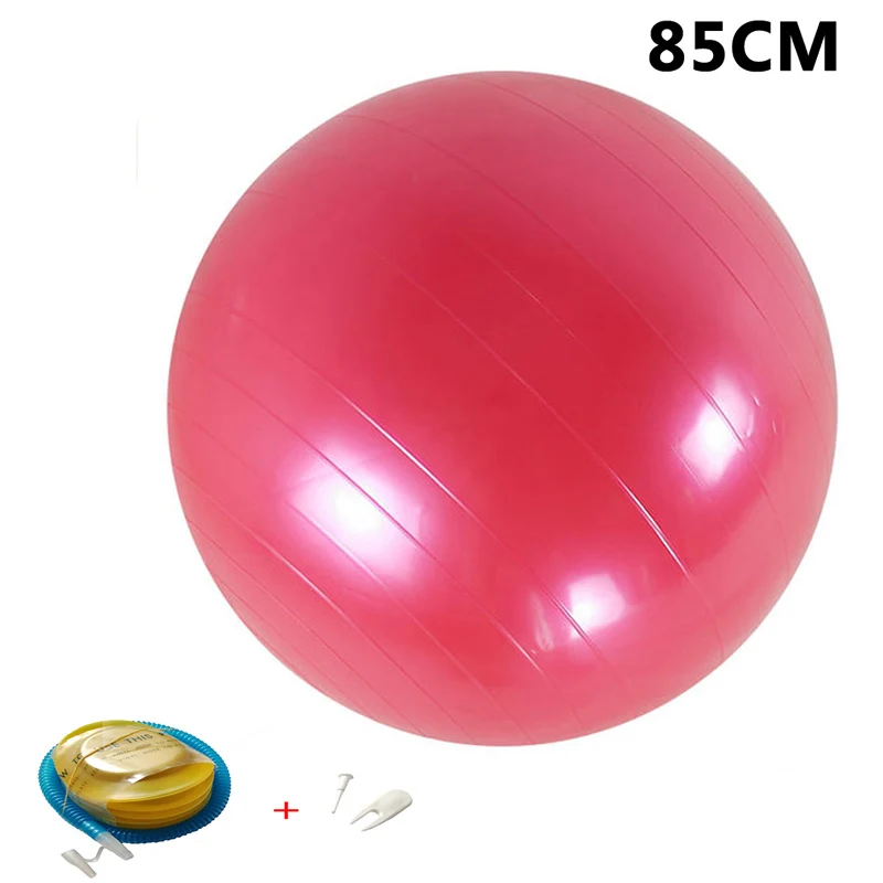 85CM Red Мячи для йоги Пилатес фитнес спортзал массажер точки фитбол для баланса тренировки мяч 45/55/65/75/85 см с насосом - Цвет: 85CM Red