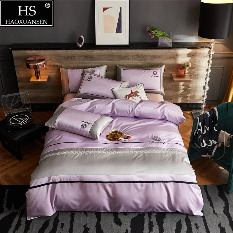 Fashion Lines Design Duvet Cover Double Bed Linens Bedsheet/fitted Sheet Pillow Covers