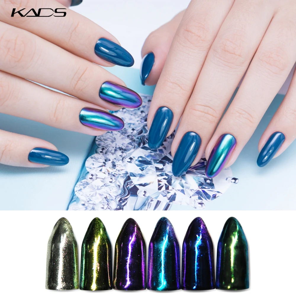 KADS 1 г/кор. золотой серебряный блеск для ногтей порошок зеркальные блестящие, для дизайна ногтей DIY хром пигмент блестит порошок хромового пигмента пыль ногти