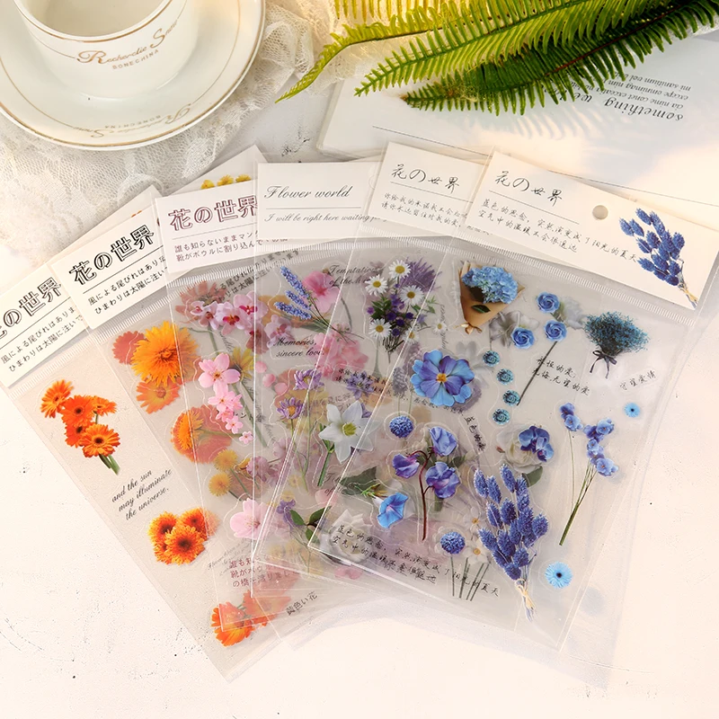 

Multiple Flower stickers Decorative Scrapbooking Stick Label Diary notebooks stickers Stationery stickers Material Album