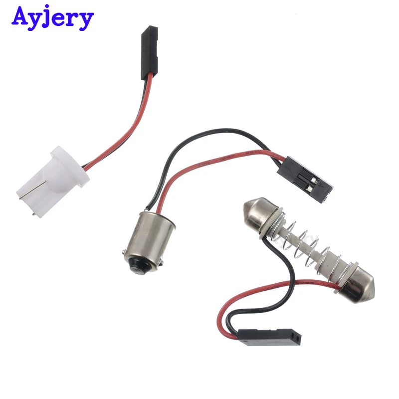 AYJERY 10 шт./лот 24 SMD COB Чип 24LED 12V Купол свет с T10 + Festoon адаптеры белый автомобиль