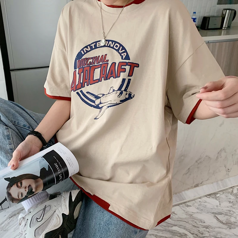 Футболка женская оверсайз с коротким рукавом уличный Топ в стиле Харадзюку