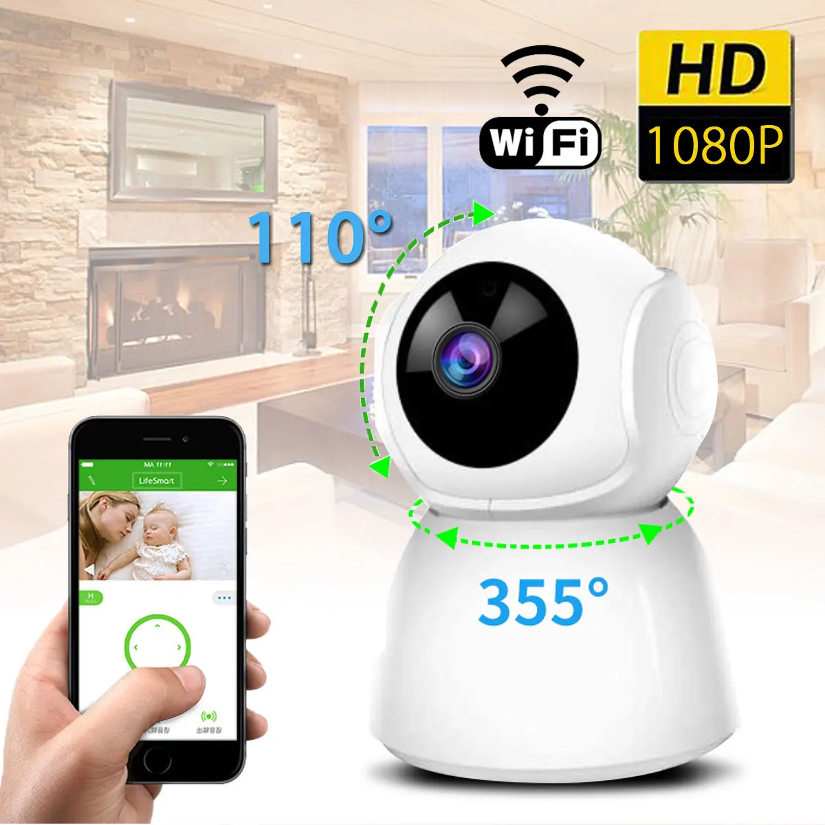 Беспроводная ip-камера Safurance HD 1080P Wi-Fi CCTV домашняя камера безопасности радионяня с