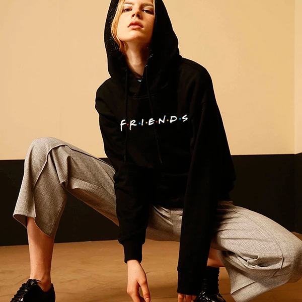 Толстовка женская с капюшоном худи и свитшот в стиле Харадзюку надписью весна