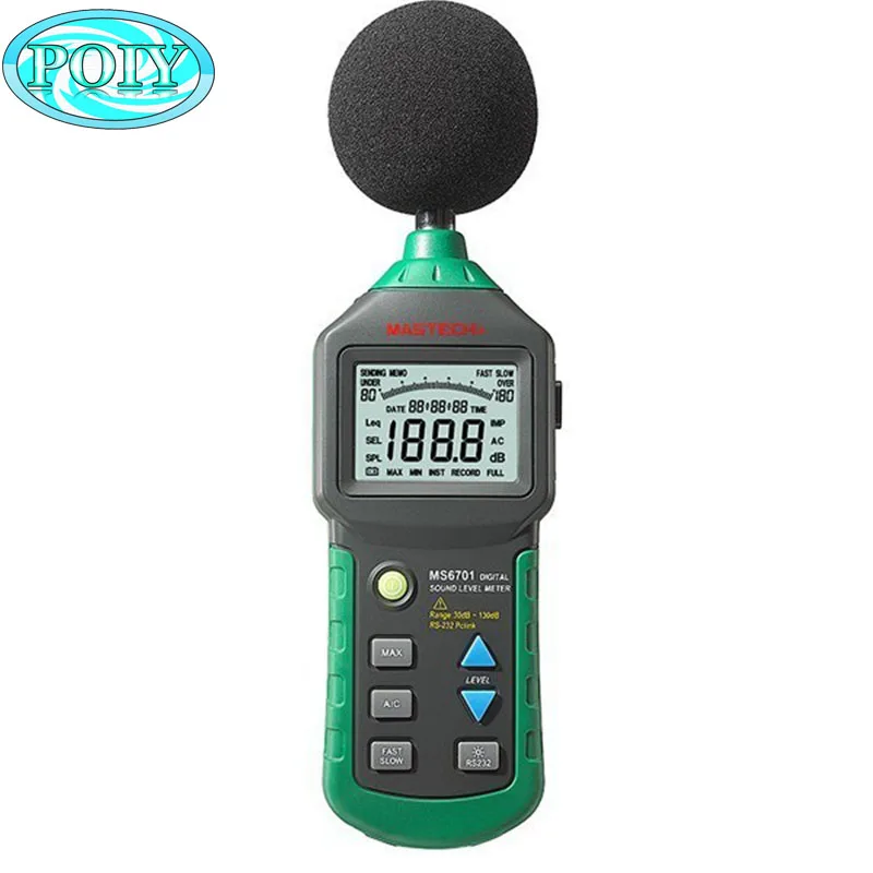Цифровой измеритель уровня звука MASTECH MS6701 с автоматическим диапазоном децибел