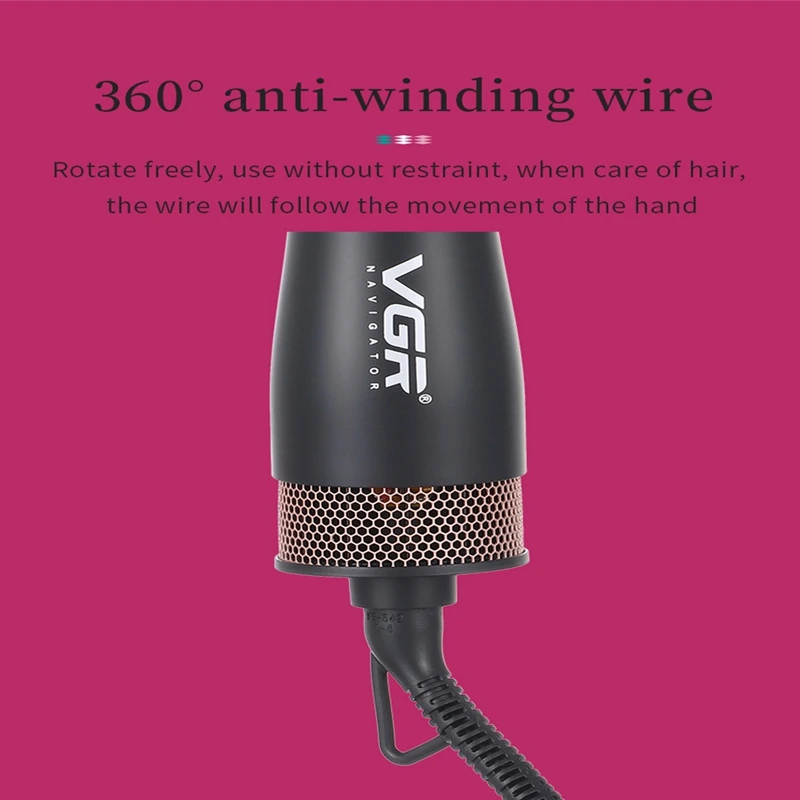 

VGR V-559 One Step Hair Dryer and Volumizer Negative Ion Generator Hair Straightener Curler Comb Hot Air Comb EU Plug