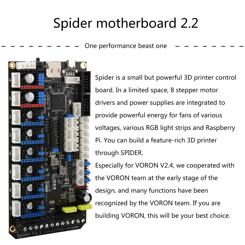 H052 3D Printer Mother Board Spider V2.2 Control Boards Support TMC2209 TMC2208 Replace SKR V1.3 Compatible for Voron Durable | Компьютеры