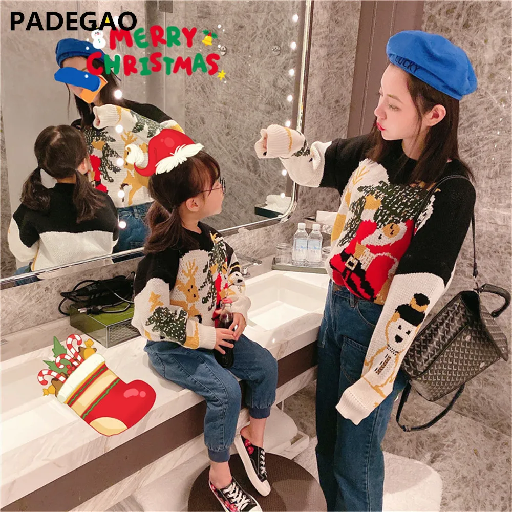 Новинка 2019 года семейный Рождественский дизайнерский новогодний пуловер с Санта