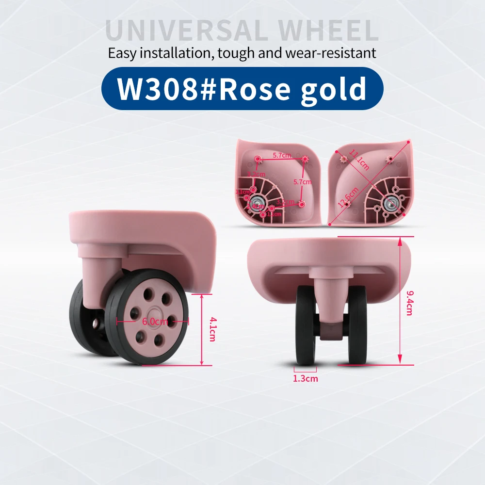 TANGYIPIN W308 Trolley wheels accessories 24 26 inch aluminum box luggage universal repair parts wear-resistant rubber wheel