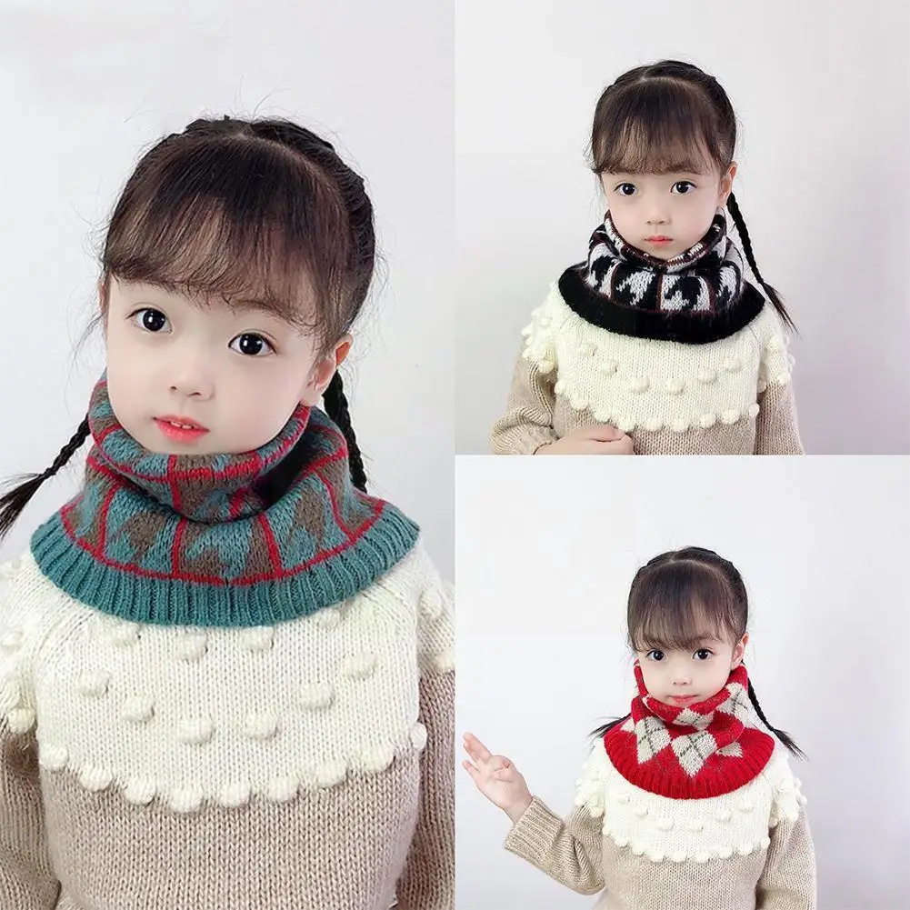 

Children's Kids Dickey Collar Winter Scarf Baby Elasticity Designer Collar Scarf Scarves Snood Cartoon Knitted Snood Scarf V2W9