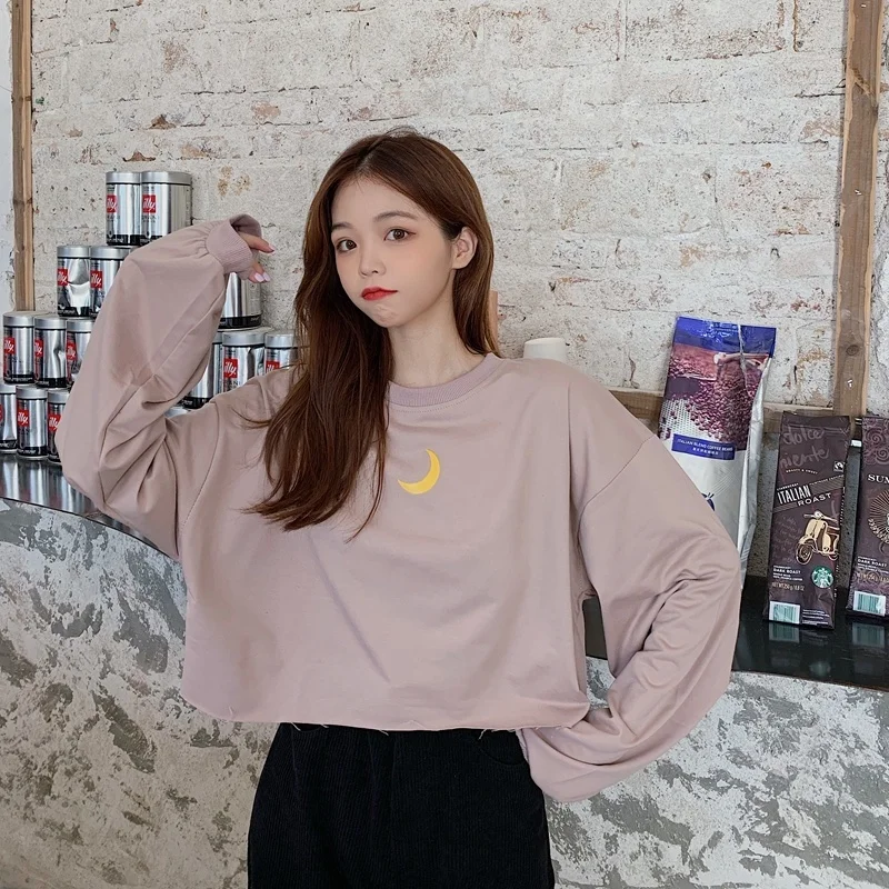 

Осенний свободный приталенный короткий свитер в Корейском стиле с маленькими буквами на английском языке, женская мода