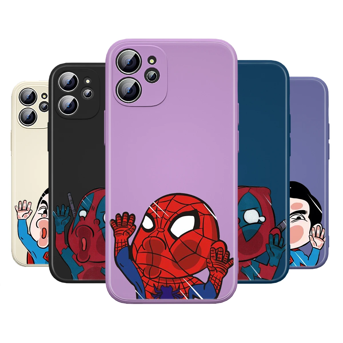 

Marvel Cartoon Heros Liquid Silicone Soft Cover For Apple IPhone 13 12 Mini 11 Pro XS MAX XR X 8 7 6 SE Plus Phone Case
