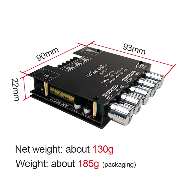 Плата усилителя сабвуфера MT21 TB21 TPA3116 2 1 каналов Bluetooth 5 0 50WX2 + 100 Вт мощности аудио