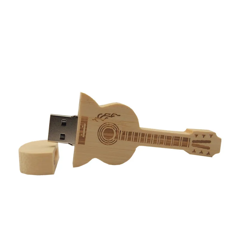 Популярные деревянные USB флеш накопители уникальный стиль гитары флешки 32 Гб 64 16 U