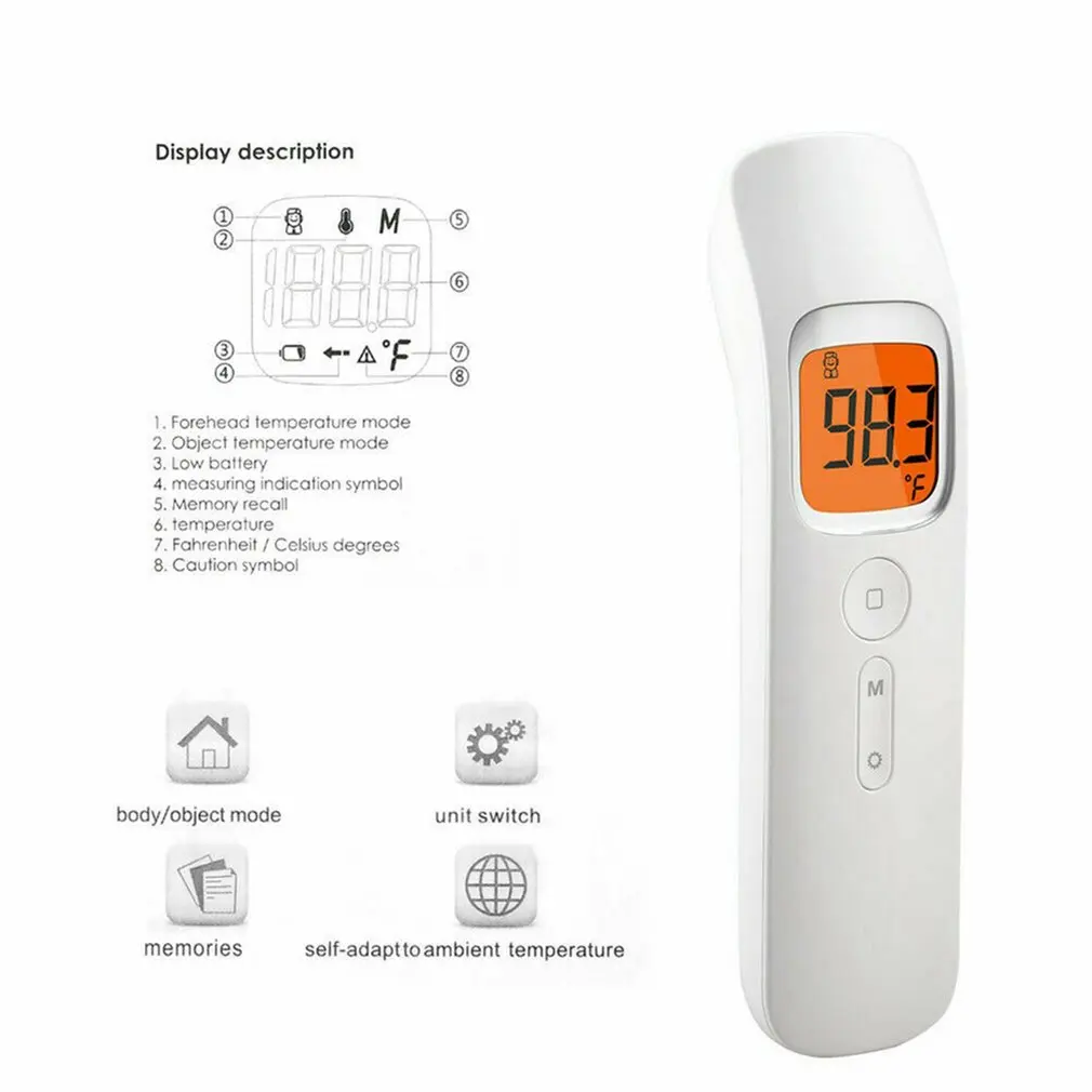 6.18 Super big promotion GM320 Infrared Non contact digital thermometer forehead yellowwhite tool Suitable for home and factory |