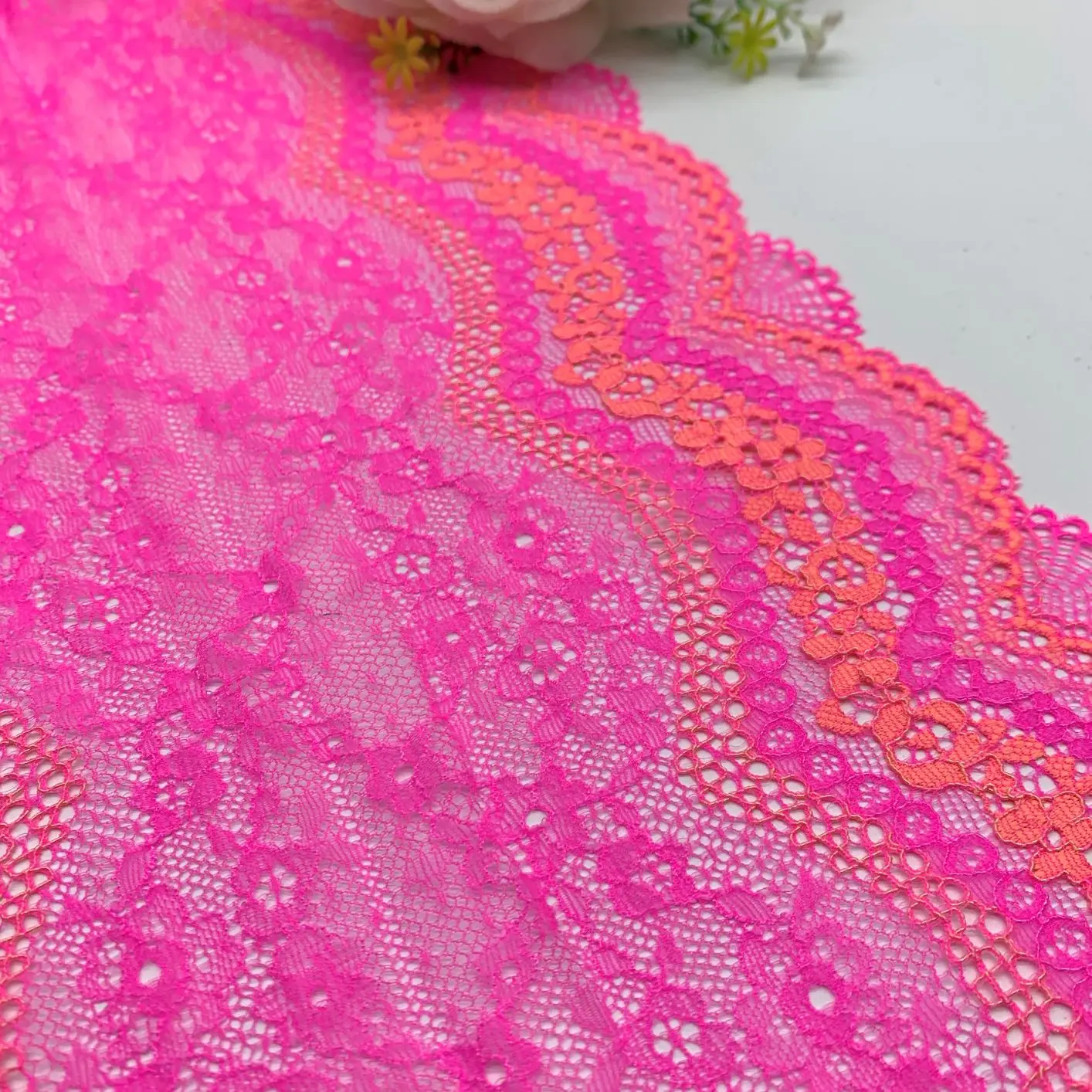 3y/lot 2 colors 24cm Stretch Lace Fabric Pink DIY Crafts Sewing Supplies Decoration Accessory For Garments Underware Lace Trim